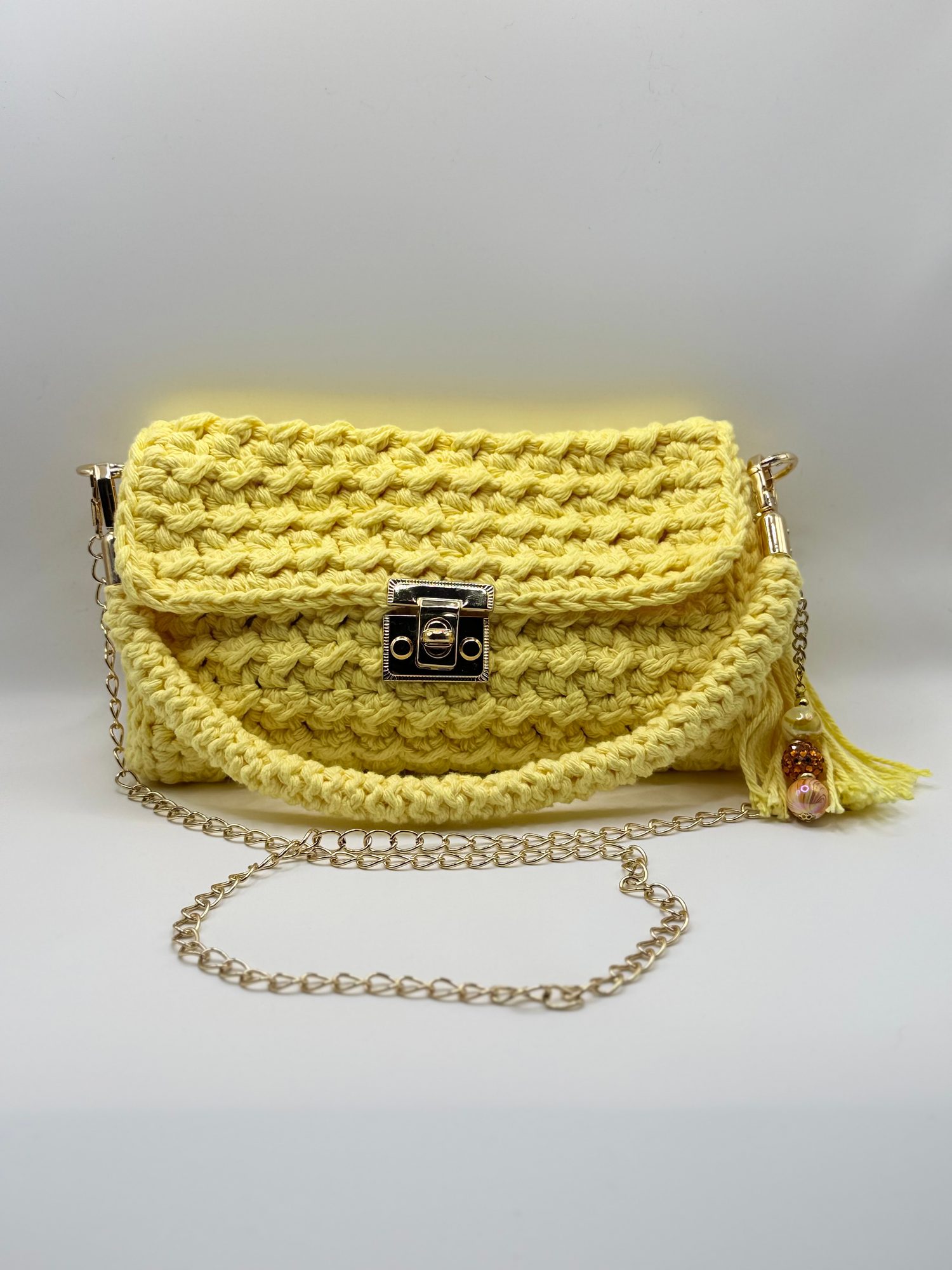 Sunshine Statement Hand-Crocheted Cotton Handbag